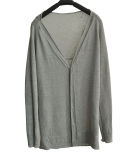 Spring Deep V-Neck Knit Women Cardigan with Button