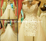 Hi-Low Bridal Gown Crystal Short Beach Wedding Dress H13905