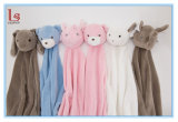 Soft Low Pile Fur Animal Toy Head Swaddle Baby Blanket