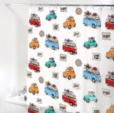 Carton Colorful Car PEVA Waterproof Shower Curtain for Bathroom