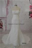 Strapless Empire Lace up Mermaid Wedding Dress with Beading Decoration