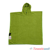 Green Microfiber Hooded Kids Beach Towel