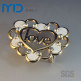 Heat Shape Cute Belt Buckles with Rhinestone and Love Letter for Women and Girls