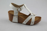 T-Strap Wedge Design Women Platform Sandal for Fashion