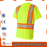 High Visibility Green and Yellow Fluorescent Safety Work Plain T-Shirt