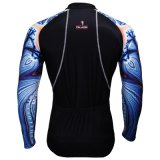 Cool Blue Tops Men's Long Sleeve Breathable Cycling Jersey