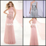 A-Line Prom Dress One Shoulder Pink Silver Beading Tulle Party Cocktail Evening Dresses T92384