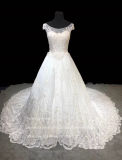 Aolanes Cap Sleeve A Line Lace Wedding Dress