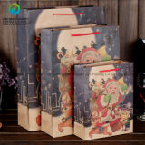 2018 Customized Brown Kraft Recycled Paper Bag for Packaging Christmas Gift with Loop Rope