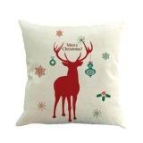 Merry Christmas Series Custom Printed Cotton Linen Pillow Cushion