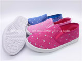 Children Girls School Flat Shoes Injection Slip-on Canvas Shoes (ZL1017-8)