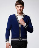 100%Wool Manufactory V-Neck Man Sweater Cardigan