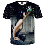 Men Women Sexy Tops Summer 3D Print Sexy Lady Drink Fun Personality T-Shirt