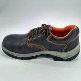 Men Black Leather Working Safety Shoes Ufe034