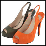 Fashion Sling Back High Heel Ladies Sandals (HCY02-232)