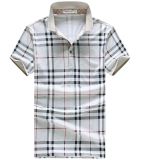 Men's Newest Mercerized Cotton Check Polo T-Shirt