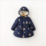 Cute Embroidery Girl Cotton Coat for Children's Clothing