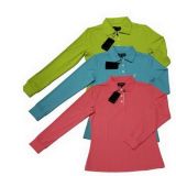 Fine Pique Cotton Spring Golf Long Shirts for Lady