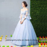 Sweetheart Strapless Flowers Beading Wedding Party Ball Gown Evening Dress