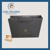 Black Matt Paper Bag with Logo and Handle (CMG-MAY-035)