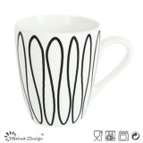 14oz Ceramic Porcelain Mug with Black Color Decal