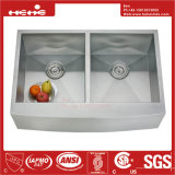 Stainless Steel Apron Front Equal Double Bowl Handmade Kitchen Sink