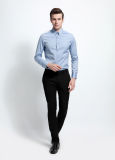 Slim Fit Button Down Collar Custom Light Blue Men Shirt
