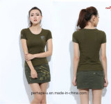 Ladies Army Green Sexy T-Shirt with Custom Logo