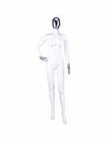 Latest Bright White Female Mannequin with Chrome Face and Palm