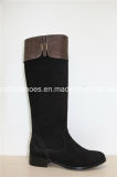 16fw Ladies Fashion Flat Leather Boots with Simple Designs