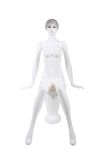 Wholesale Bright Wwhite Sitting Female Mannequin with Makeup