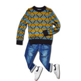 Wavy Colorful Pullover Knitted Children Sweater