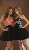 Beaded Taffeta and Tulle a-Line Short Cocktail Dresses (CD3011)