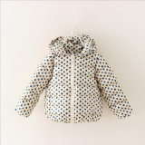 Fashion Printed DOT Girl Coat for Children Clothing