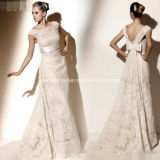 Lace Bridal Gowns V-Neck Bow Sash Wedding Dress H13106
