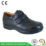 Men Diabetic Black Shoes Comfortable Casual Leather Footwear