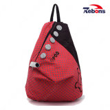 Traingle Spotted Canvas Fashionable Backpack with Big Colorful Buttons