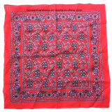 China Factory OEM Produce Custom Design Print Cotton Red Paisley Bandanna Scarf