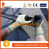 Ddsafety 2017 Light Yellow Nylon and Spandex Polyester Black Latex Coating Gloves