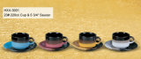 Colorful Stoneware Cup and Saucer for Daily Use