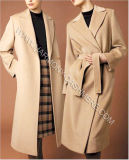 Women's 100% Cashmere Long Coat with Button and Belt