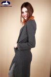 Cashmere Long Cardigan with Ribs
