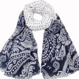 Joint Paisley & Dots Printed Long Polyester Women's Scarf (HWBPS36)