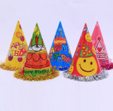Cartoon Printing Birthday Paper Hats with Laces