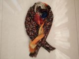 Spring/Summer/Autumn 100%Polyester Long Thin Print Woven Scarf