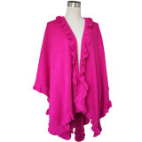 Lady Raspberry Fashion Acrylic Knitted Shawl (YKY4140-5)