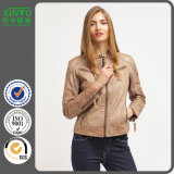 2016 Good Price Ladies Fashion PU Fleece Jacket