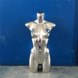 Chrome Half Body Female Mannequin Silvery Color
