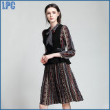 The New Women's Clothing Printing Lace-up Tunic Dress Waistcoat Fashion Suits