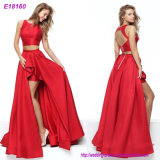 New Lace Elegant Red Thin Banquet Evening Dress for Women